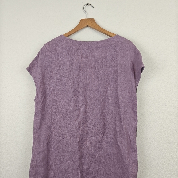 Bryn Walker 100% Linen Tunic Shift Mini Dress Lilac Size 2XS Women's - Picture 10 of 11